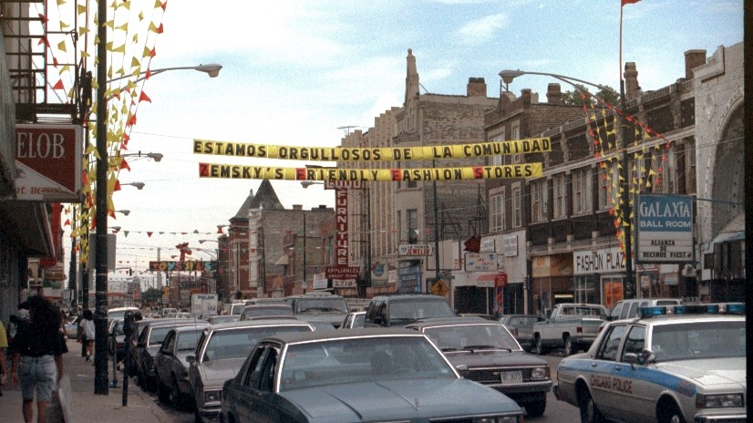 26th street business corridor with cars driving